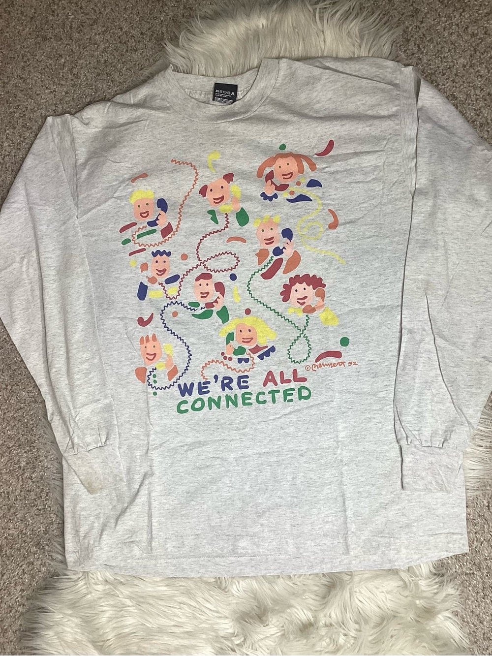 Vintage 1992 Screen Stars Best Tee People Telephones USA XL